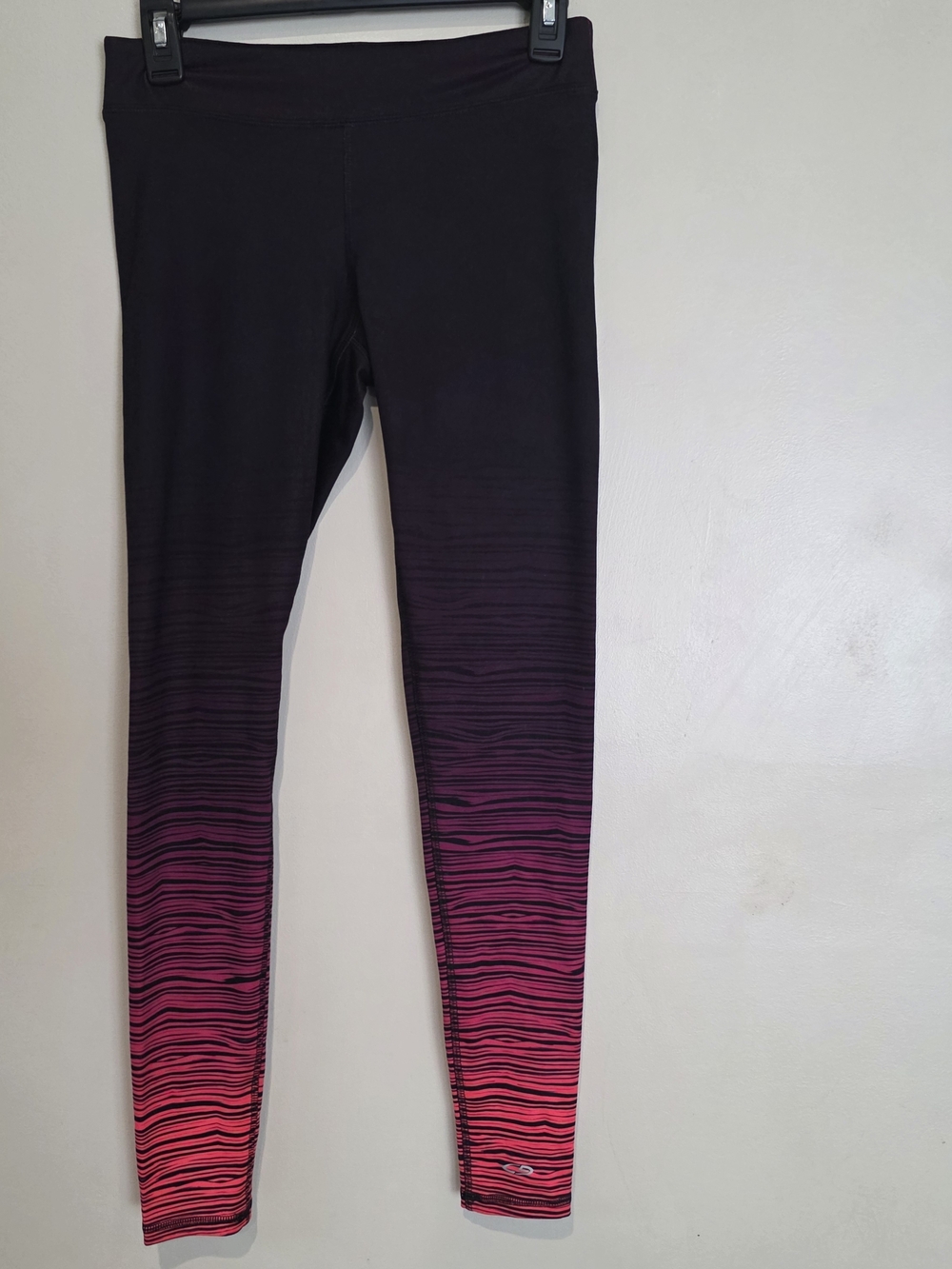 DUODRY+ Purple Pink Activewear Leggings Fun Striped Comfy Polyester Spandex